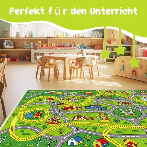 Vista 5 de Alfombra de juego para niños, alfombra educativa de 31 x 48 pulgadas, alfombra antideslizante de la vida urbana, alfombra de aprendizaje para niños