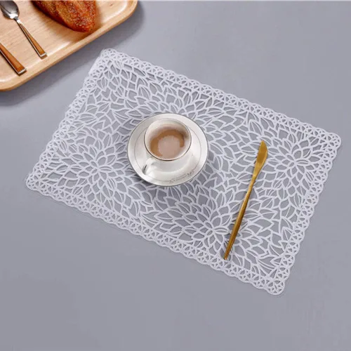 Vista 4 de juego de 6 manteles individuales impermeables para mesa de comedor, lavables con un paño