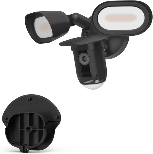 Vista 8 de Cubierta de cámara de sombra de lluvia solar compatible con R-ing Floodlight Cam Wired Pro, para reflector R-ing al aire libre, resistente a la Negro