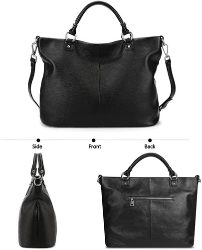 Vista 6 de Bolso Kattee, para mujer, de cuero suave, 3 formas de llevarlo, mochila, bolso y bolsa de mano