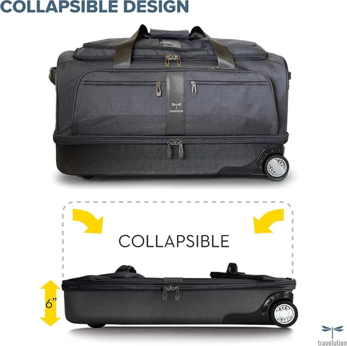 Vista 18 de Travolution Dance Bag with Garment Rack, 28 Inch Rolling Duffel With Wheels, Ideal for Competitions & Travel, Easy-assembly Lightweight Aluminum