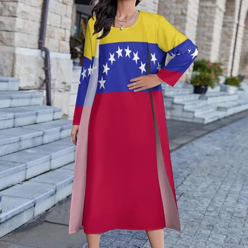 Vista 4 de TAIZIYEAH Traje de vestir con la bandera de Camboya para mujer, vestido suelto casual de verano, vestido largo de manga corta para niñas, faldas