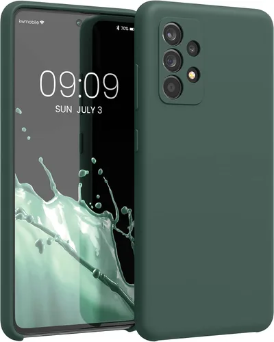 Vista 169 de kwmobile Funda Compatible con Samsung Galaxy A14 5G - Funda de teléfono de TPU y silicona con acabado suave - Verde Lima