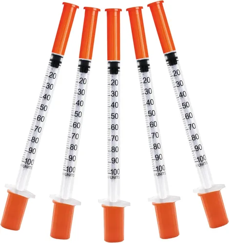 Vista 8 de Jeringas U-100 31G 0.5cc 1/2 pulgada (13mm), envueltas individualmente, paquete de 20