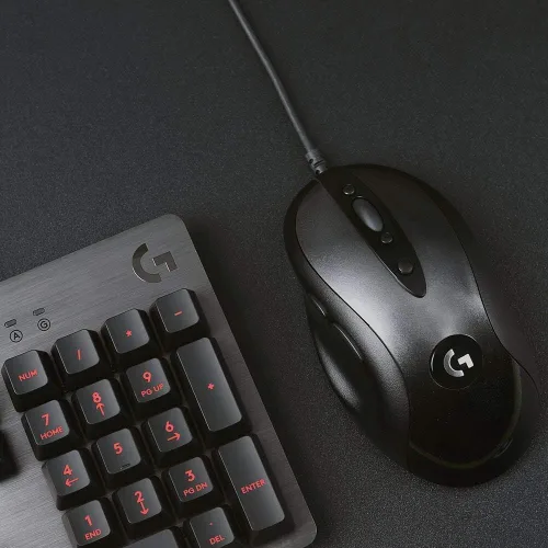 Vista 5 de Logitech G MX518 Gaming Mouse Hero 25K Sensor, 25,600 DPI, procesador ARM, 8 botones programables - NegroGris