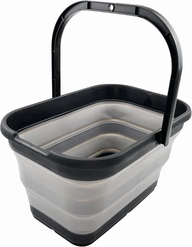Vista 11 de SAMMART Cubo de agua plegable rectangular de 12 litros (3.1 galones) para campamento, pesca (gris (juego de 2))