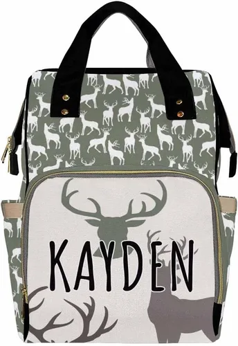 Vista 21 de Mochilas personalizadas con nombre personalizado para bebé, bolsa de pañales con monograma con bolsillos térmicos para adultos y niños, impermeable