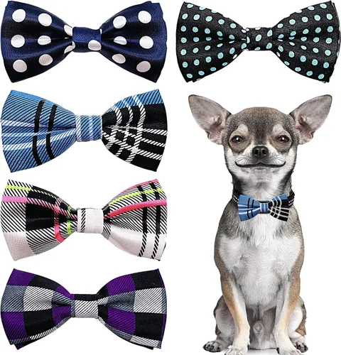 Vista 23 de PET SHOW Paquete de 8 pajaritas a cuadros para perros pequeños