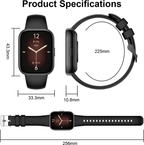 Vista 7 de Smart Watch for Women with Bluetooth Call Answer/Dail,1.75" DIY Dial Fitness Watch with Heart Rate Sleep Monitor Step Counter Calorie 120+Sport