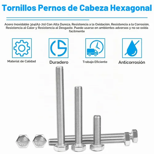 Vista 4 de 25 Piezas M6 Tornillos Hexagonales M6-1.0 x 16mm Tornillo de Cabeza Hexagonal 304 Acero Inoxidable M6-1.0mm Tornillos Hexagonales Tornillos