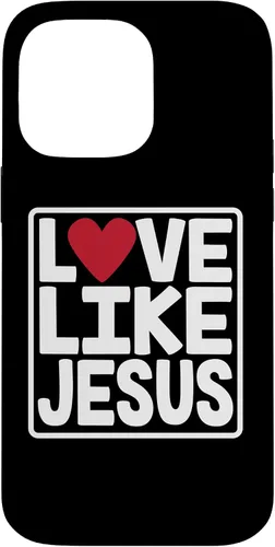 Vista 21 de iPhone 16 Love Like Jesus Valentines Day Heart Case