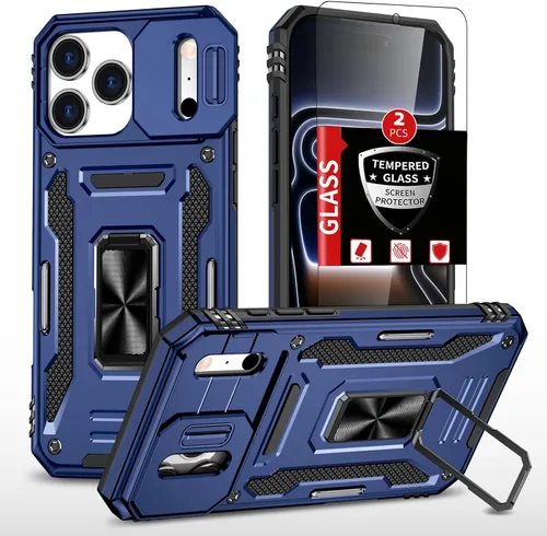 Vista 34 de Funda para iPhone 12 Pro Max con 2 protectores de pantalla, cubierta deslizante integrada para cámara para 12Pro Max, funda para teléfono