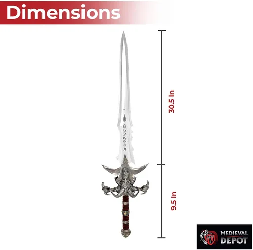 Vista 2 de MedievalDepot Frostmourne Lich King - Espada réplica de 47 pulgadas en total, con placa de visualización