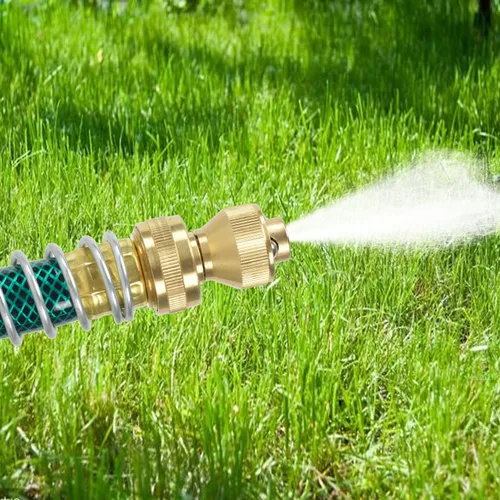 Vista 7 de HYDRO MASTER Boquilla de manguera ajustable de latón, latón macizo, rociador de presión de giro ajustable