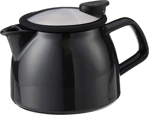 Vista 2 de FORLIFE Bell - Tetera de cerámica con infusor de cesta, 16 onzas/15.9 fl oz, grafito negro