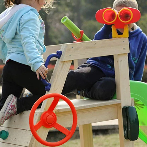 Vista 3 de VGEBY 1 Volante Swingset, plástico al aire libre de los niños del volante del accesorio del patio de juegos Swing Set (rojo) 0