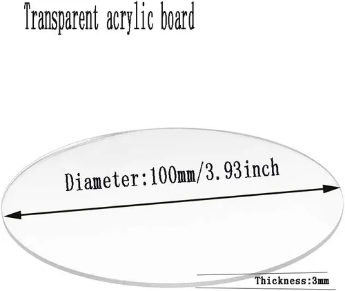 Vista 2 de SOFLIALXC Acrílico Transparente Perspex Hoja Cortada Plástico Tablero Panel Transparente 9 Hojas, Grosor 0.118 in x Diámetro 3.937 in