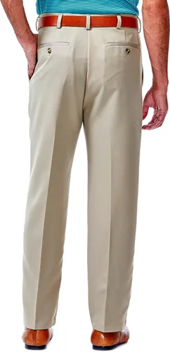 Vista 3 de Haggar Pantalón plisado frontal para hombre, con cintura expandible, para hombre, tallas regulares y grandes y altas, grafitodelicia