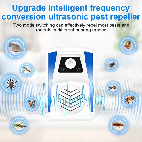 Vista 3 de Paquete de 6 repelentes ultrasónicos de plagas mejorados, repelente ultrasónico para ratones para ahuyentar ratones, mosquitos, moscas, cucarachas