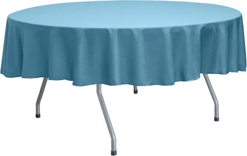 Vista 80 de Ultimate Textile Mantel redondo reversible Shantung Satin Majestic de 84 pulgadas, color rosa hielo