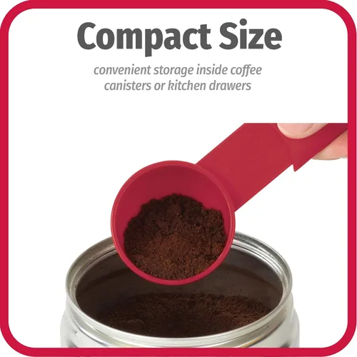 Vista 6 de GoodCook Cuchara de café diaria, 2 cucharadas de cuchara medidora de café con mango extensible, color rojo