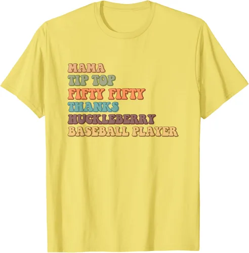 Vista 31 de Mama Tip-Top Fifty Fifty Thanks Huckleberry - Camiseta de béisbol, Negro