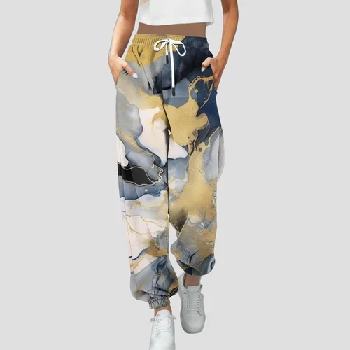 Vista 2 de Lroplie Women's Suitable Sweatpants High Waisted Print Trousers Athletic Workout Hiking Pants with Pockets