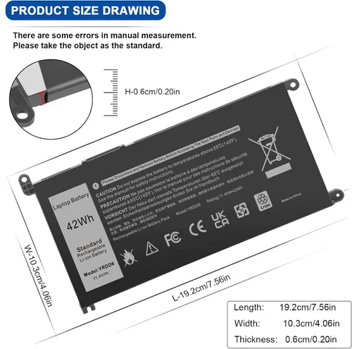Vista 4 de TREE.NB Batería YRDD6 1VX1H para Dell Inspiron 5481 5482 5485 5491 5591 7586 3310 2 en 1 3493 3582 3583 3584 3593 3793 5480 5482 5485 5491 5493 5585