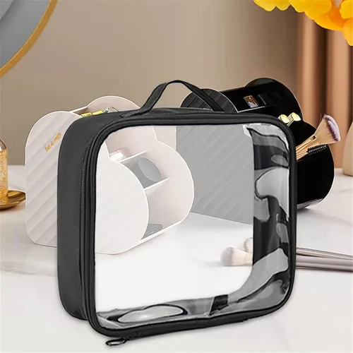 Vista 3 de Cuidado de la piel titular transparente viaje cosmético bolsa de almacenamiento de maquillaje