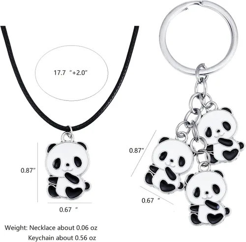 Vista 4 de Collar de panda, precioso panda llavero panda pulsera panda joyería