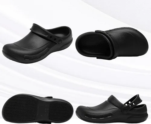 Vista 3 de Zapatos de chef impermeables resistentes al aceite unisex zapatos de cocina antideslizantes para hombres