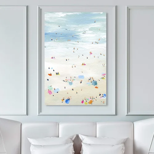 Vista 5 de The Oliver Gal Artist Co. Lienzo decorativo náutico y costero para pared, diseño de gente pequeña, decoración del hogar, 30 x 45 pulgadas, azul