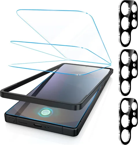 Vista 8 de Fotbor [Paquete de 3 + 3 protectores de pantalla para iPhone Air, antiluz azul, [protección ocular] 9H+ vidrio templado con protector de lente