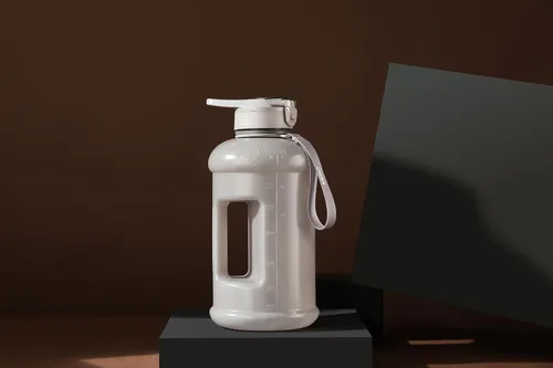 Vista 5 de H2O Capsule INSPO Botella de agua de medio galón con marcador de tiempo y popote. Motivacional seguidor de hidratación. Jarra grande sin BPA, segura