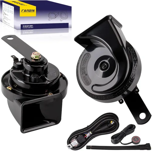 Vista 10 de FARBIN Bocinas de Coche 12V Fuertes de Doble Tono Bocina de Caracol Automática Kit de Bocina Eléctrica con Arnés de Relé e Interruptor para Camión