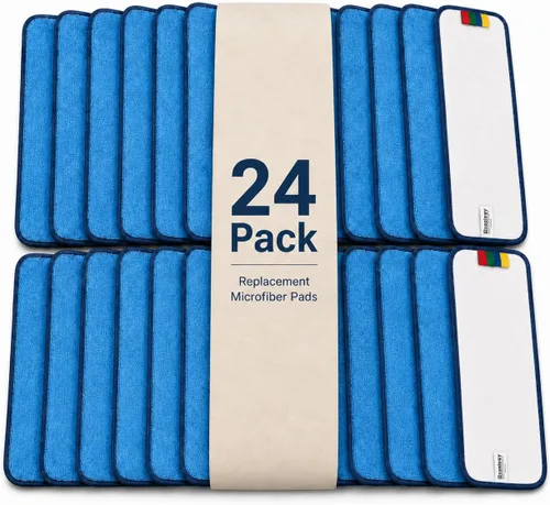 Vista 9 de 12 paquetes de repuesto de almohadillas de microfibra - Gruesas - Cabezal de mopa comercial universal de 17-18 pulgadas - Recambios comerciales