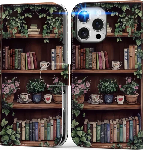 Vista 81 de DEENAKIN Funda tipo cartera para iPhone 15 con tarjetero + clip para efectivo, bloqueo RFID, protección contra caídas de grado militar y obras
