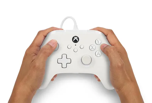 Vista 2 de PowerA Advantage Wired Controller for Xbox Series XS - Mist, White Xbox Controller with Detachable 10ft USB-C Cable, Mappable Buttons, Trigger Locks