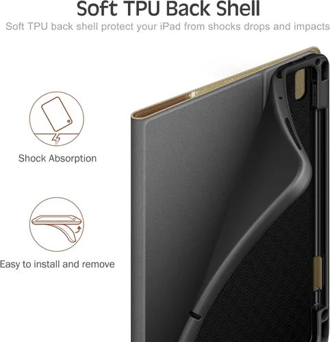 Vista 8 de KingBlanc Funda para iPad Pro de 11 pulgadas de 4ª/3ª/2ª/2ª/1ª generación (2022/2021/2020/2018) con soporte para lápices, cuero sintético, función