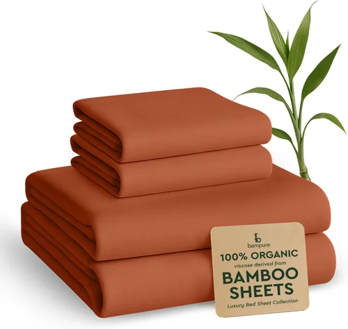 Vista 33 de BAMPURE Juego de sábanas tamaño Queen, 100% viscosa pura derivada de bambú, sábanas súper suaves y refrescantes para personas que duermen con calor