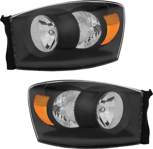 Vista 10 de oEdRo Ensamble de faros compatible con Dodge Ram 1500 2009-2018/Dodge Ram 2500 3500 2010-2018/Ram 1500 Classic 2019-2022 Carcasa de faro cromada
