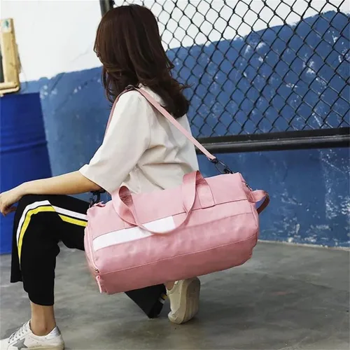 Vista 2 de Bolsa de gimnasio para yoga, baile y yoga, para hombres y mujeres, gran capacidad, bolsa de gimnasio al aire libre, bolsa de natación, mochila