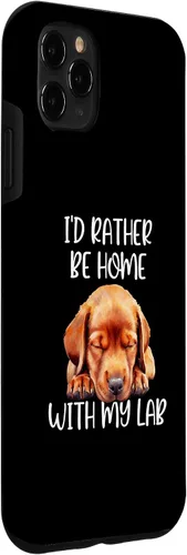 Vista 3 de Funda para iPhone 11 Pro Max Fox Red Lab Mom Dad I'd Rather Be Home Labrador Retriever