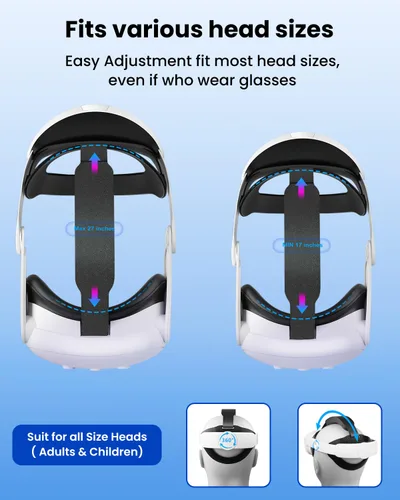 Vista 4 de Battery Head Strap for Meta Quest 3 CIYOYO 10000mAh VR Battery Strap Compatible with Meta Quest 3, Adjustable Design Elite Strap Extended 6 Hrs of