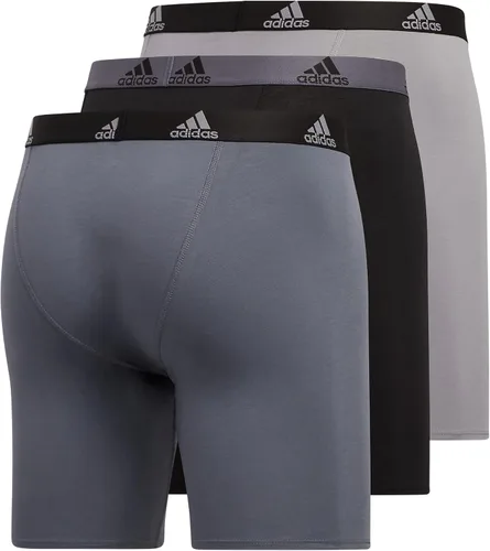 Vista 5 de adidas Men's Stretch Cotton Long Boxer Brief Underwear (3-Pack)