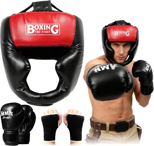 Vista 10 de YORWHIN Sparring Head Guard with Gloves - Boxing Safety Headgear for MMA, Kickboxing, Muay Thai & Boxing - Adult & Kids