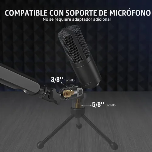 Vista 6 de FIFINE - Micrófono XLR, micrófono de condensador para podcast con grabación, vocal, voz en off, transmisión, podcast, canto, micrófono de estudio