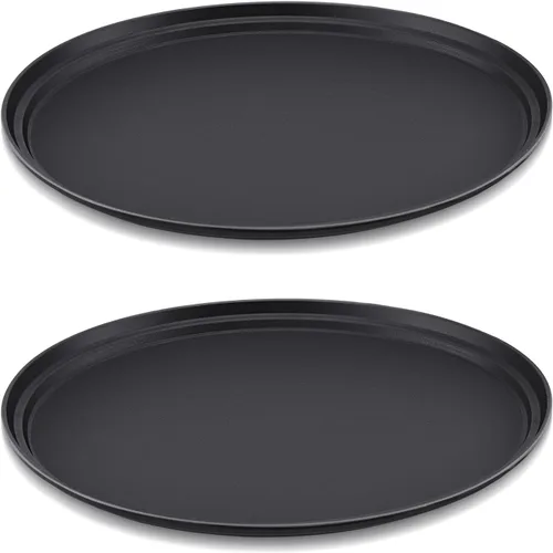 Vista 10 de FillTouch 2 bandejas ovaladas para servir restaurante, 24 x 29 pulgadas Negro