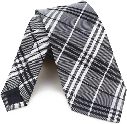 Vista 3 de Corbatas de diseñador formal de jacquard con estampado de rayas para hombre