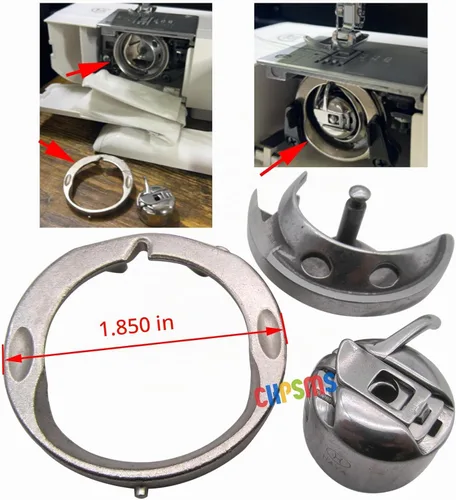 Vista 2 de CKPSMS Marca -1SET Bobbin Case & Hook & Shuttle Race Cover #KP-19233 Compatible con/Reemplazo para Singer Brand 2250 2259 2263 Tradition 3116 3221